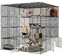 Jaula para gatos extragrande, jaula para gatos de interior con caja de arena, jaula plegable para gatos, jaula de alambre para gatos, jaulas para animales pequeños, jaula portátil para cobayas, amari