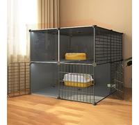 Jaula para gatos, gran recinto interior para gatos - perrera de alambre de hierro para montar uno mismo, parque para gatos y gatitos, diseño desmontable, casa espaciosa para mascotas (75 x