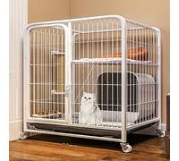 Jaula para gatos grande para Interiores Marco Cuadrado de Metal Valla para gatos Jaula para Perros de múltiples Capas Jaula para gatos extraíble Ejercicio para Mascotas Espacio Adicional par