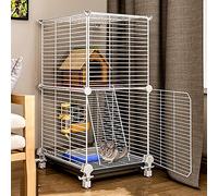 Jaula para gatos - Hábitat plegable para gatos con bandeja y hamaca para animales pequeños, uso en interiores