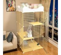 Jaula para gatos, jaula de hurón, recinto interior para gatos y perros, jaula de alambre, jaula de animales pequeños para gatitos, chinchillas (119 x 75 x 75 cm)