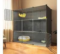 Jaula para gatos, jaula grande para gatos de interior - Recinto de alambre desmontable para gatitos DIY, espaciosa casa para gatos para mascotas, 109x39x109 cm, área i