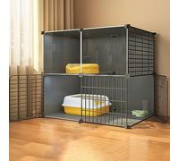Jaula para gatos, jaula grande para gatos para interiores, parque para gatos DIY, jaulas de alambre desmontables, espaciosa casa para mascotas y jaula de movimiento (75 x 39 x 73 cm, sin ruedas)