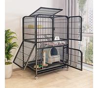 Jaula para Gatos Jaula para Gatos Al Aire Libre Jaula para Gatos Parque Infantil Recinto para Gatos con Ruedas Jaula De Metal para Gatitos Conejera para Animales Pequeños Villa para Gatos De Gran Ta