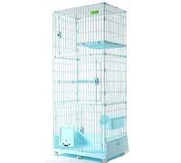 Jaula para Gatos, Jaula para Gatos, Jaula para Gatos al Aire Libre, Parque Infantil, Jaula para Hurones, Cama para Gatos de 1 Estante y Ruedas | Ideal para 1-2 Gatos (C2 86 * 61 * 189cm)