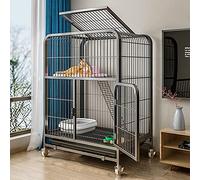 Jaula para Gatos - Jaula para Gatos Parque Infantil para jaulas para Gatos al Aire Libre, Jaula de Metal para Gatos y Gatitos, conejera pequeña con Postes para rascar para Gatos, Hamaca Gratis, Villa