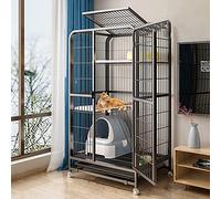 Jaula para Gatos - Jaula para Gatos Parque Infantil para jaulas para Gatos al Aire Libre, Jaula de Metal para Gatos y Gatitos, conejera pequeña con Postes para rascar para Gatos, Hamaca Gratis, Villa