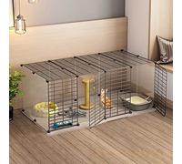 Jaula para Gatos - Jaula para Gatos Parque Infantil Recinto para Gatos Jaula para Hurones de Interior Jaulas para Perros pequeños Perreras para Gatos en Interiores Jaulas de Metal desmontabl