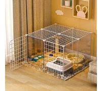Jaula para Gatos - Jaula para Gatos Parque Infantil Recinto para Gatos Jaula para Hurones de Interior Jaulas para Perros para Perros Grandes Perreras para Gatos con Caja de Arena Fácil de li