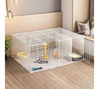 Jaula para Gatos - Jaula para Gatos Parque Infantil Recinto para Gatos Jaula para Hurones de Interior Jaulas para Perros pequeños Perreras para Gatos en Interiores Jaulas de Metal desmontabl