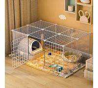Jaula para Gatos - Jaula para Gatos Parque Infantil Recinto para Gatos Jaula para Hurones de Interior Jaulas para Perros para Perros Grandes Perreras para Gatos con Caja de Arena Fácil de li