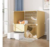 Jaula para Gatos Jaula para Gatos Parque para Mascotas De Interior con Caja De Arena Recinto para Gatos DIY para Animales Pequeños Casa para Gatos Desmontable Caja para Gatitos, Lugar De Ejercicio I