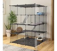 Jaula para gatos, jaula para hurones, parque infantil para gatos de interior, perrera para gatos, jaula de alambre de metal, jaula para animales pequeños para gatitos, conejillos de Indias, ideal para