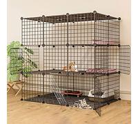 Jaula para gatos, jaula para hurones, parque infantil para interiores, perrera para gatos, jaula de alambre de metal, jaula para animales pequeños para gatitos, conejillos de Indias, ideal para 1-4 ga