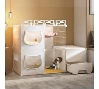 Jaula para Gatos, Jaula para Mascotas, Jaula para Perros Casa para Mascotas Transparente Y Resistente Espacio Libre Súper Grande Villa para Gatos De Lujo Jaulas Vacías (Size : 109 * 47 * 72cm)