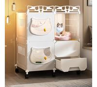 Jaula para Gatos, Jaula para Mascotas, Jaula para Perros Casa para Mascotas Transparente Y Resistente Espacio Libre Súper Grande Villa para Gatos De Lujo Jaulas Vacías (Size : 72 * 47 * 77cm)