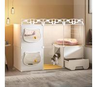 Jaula para Gatos, Jaula para Mascotas, Jaula para Perros Casa para Mascotas Transparente Y Resistente Espacio Libre Súper Grande Villa para Gatos De Lujo Jaulas Vacías (Size : 107 * 47 * 72cm)