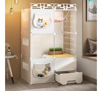 Jaula para Gatos, Jaula para Mascotas, Jaula para Perros Casa para Mascotas Transparente Y Resistente Espacio Libre Súper Grande Villa para Gatos De Lujo Jaulas Vacías (Size : 72 * 47 * 107cm)