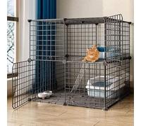Jaula para gatos, jaulas para gatos para gatos de Interior, caseta para gatos, Parque para Exteriores para gatos, Parques para Hurones de Bricolaje para Interiores, casa para gatos con alamb