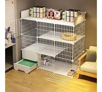 Jaula para Gatos - Jaulas para Gatos para Interiores DIY Parque Infantil para Gatos Recinto para Gatos Perreras para Gatos De Alambre De Metal Desmontable con Caja De Arena para Gatos Cerrada Jaulas