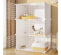 Jaula para gatos - Jaulas para perros de tamaño mediano, parque para hámster, parque para gatos, parque infantil para mascotas, red de recinto de metal con puerta para conejos, erizos, gatos, conejill