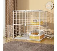 Jaula para gatos - Jaulas para perros de tamaño mediano, parque para hámster, parque para gatos, parque infantil para mascotas, red de recinto de metal con puerta para conejos, erizos, gatos, conejill