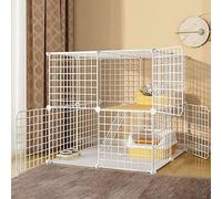 Jaula para gatos - Jaulas para perros de tamaño mediano, parque para hámster, parque para gatos, parque infantil para mascotas, red de recinto de metal con puerta para conejos, erizos, gatos, conejill