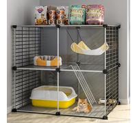 Jaula para gatos para interiores, recinto de animales pequeños para gatitos, cachorros, conejos, diseño de bricolaje para ejercicio y juego