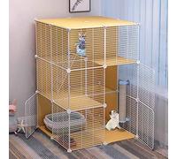 Jaula para Gatos, Parque Infantil para Gatos, Jaula para perreras de Alambre metálico, Jaula para Animales pequeños, Ideal para 1-2 Gatos (75 * 75 * 109cm)