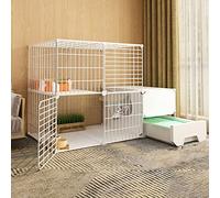 Jaula para gatos - Parque para gatos Parque para mascotas de bricolaje Jaula para cerca de patio de ejercicio con puerta y caja de arena para gatos cerrada, fácil de limpiar y eliminar el olor para ma
