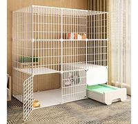 Jaula para gatos - Parque para gatos Parque para mascotas de bricolaje Jaula para cerca de patio de ejercicio con puerta y caja de arena para gatos cerrada, fácil de limpiar y eliminar el olor para ma