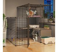 Jaula para gatos: parque para mascotas, jaula para gatos, recintos interiores para gatos, jaula para gatos, parque infantil para gatos, cerca de alambre con puerta, lugar de ejercicio grande, ideal pa