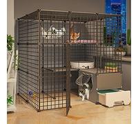 Jaula para gatos: parque para mascotas, jaula para gatos, recintos interiores para gatos, jaula para gatos, parque infantil para gatos, valla de alambre con puerta, lugar de ejercicio grande, ideal pa