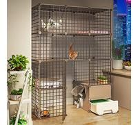 Jaula para gatos: parque para mascotas, jaula para gatos, recintos interiores para gatos, jaula para gatos, parque infantil para gatos, cerca de alambre con puerta, lugar de ejercicio grande, ideal pa