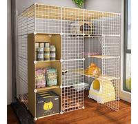 Jaula para gatos - Parque para mascotas Parque para gatos, cerca portátil de alambre de metal, jaula para animales pequeños para uso en interiores y exteriores con accesorios para jaula para gatos, bl
