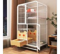 Jaula para Gatos, Parques para Hurones de Bricolaje para Interiores, Jaula para Hurones, Jaula para Chinchillas, Jaula Plegable para Gatos con Ruedas, Bandeja para 1-2 Gatos, Hurones, Chinch