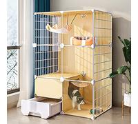 Jaula para gatos - Perreras para gatos de interior, Jaulas para gatos de interior, Parque infantil para gatos de bricolaje para animales pequeños, Perreras de alambre de metal desmontables para cachor