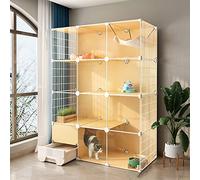 Jaula para gatos - Perreras para gatos de interior, Jaulas para gatos de interior, Parque infantil para gatos de bricolaje para animales pequeños, Perreras de alambre de metal desmontables para cachor