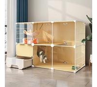 Jaula para gatos - Perreras para gatos de interior, Jaulas para gatos de interior, Parque infantil para gatos de bricolaje para animales pequeños, Perreras de alambre de metal desmontables para cachor