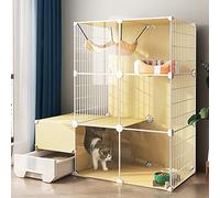 Jaula para gatos - Perreras para gatos de interior, Jaulas para gatos de interior, Parque infantil para gatos de bricolaje para animales pequeños, Perreras de alambre de metal desmontables para cachor