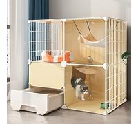 Jaula para gatos - Perreras para gatos de interior, Jaulas para gatos de interior, Parque infantil para gatos de bricolaje para animales pequeños, Perreras de alambre de metal desmontables para cachor