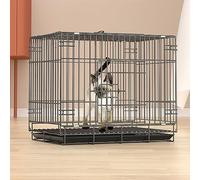 Jaula para gatos plegable de dos pisos con diseño bloqueable, ruedas, bandeja y hamaca, espaciosa casa para gatos de doble capa con inodoro