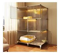 Jaula para Gatos, recinto Interior para Gatos, Corral para Gatos DIY, Jaula de Alambre metálico Desmontable, Amplio Espacio de Ejercicio Ideal para 1 o 2 Gatos.(75 * 39 * 114cm)