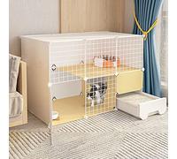 Jaula para gatos - Recinto interior para gatos, corralito de metal desmontable con caja de arena, caseta para gatitos para animales pequeños, perfecto para 1-2 gatos, duradero y fácil de montar