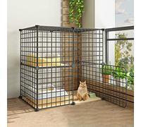 Jaula para Gatos, Recinto para Gatos DIY, Caseta para Gatos De Interior, Jaula para Gatos De 1-2-3 Niveles, Jaula Grande para Gatos con Inodoro para Gatos, para Gatos, Conejitos, Chinchillas, Parque