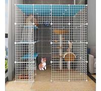 Jaula para Gatos Recintos para Gatos de Interior Parque para Gatos Grande Desmontable Metal DIY Perreras para Gatos Hurón Jaula para Animales pequeños Lugar de Ejercicio Grande Ideal para 1-