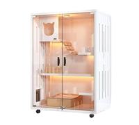 Jaula para Gatos Villa for Gatos con Vista Completa, casa Interior de Lujo for, Jaula Grande for, transforma el Espacio Vital tu Mascota Casa para Mascotas