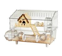 Jaula para hábitat de hábitat de doble capa, carcasa acrílica, diseño de ventilación | Estructura de visión transparente, espaciosa sala de estar para animales pequeños para uso doméstico de mascotas