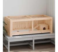 Jaula para hámster 104 x 52 x 38 cm de madera maciza de abeto | Techo abierto de malla metálica, puerta delantera, bandeja extractible, para Gerbo Ratón, conejillo de indias