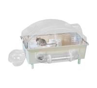 Jaula Para Hámster: 2 Niveles Dobles De Acrílico, Hábitat Grande Con Botella De Agua | Casa Ďe Visualización Transparente, Recinto Para Ratón Jerbo Enano | Hogar Portátil Ṕara Mascotas Con Apertura Su